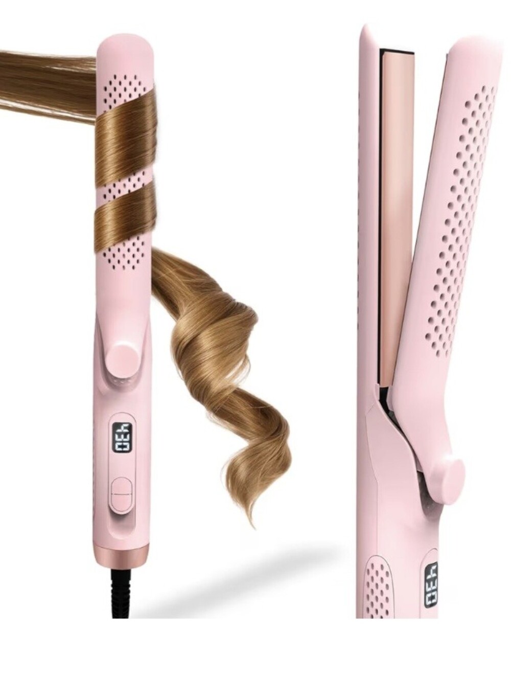 2-in-1 Hair Straightener & Curling Iron - Compact Styling Tool